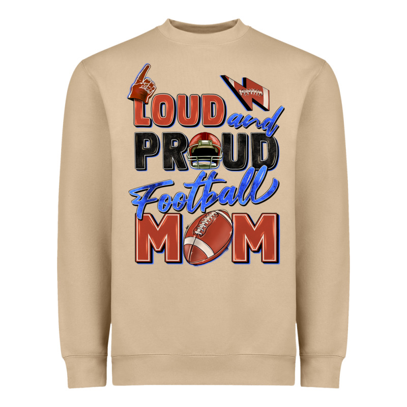 Loud And Proud Football Mom Heavyweight Sweatshirt by Zillion Design Studio | Teevron