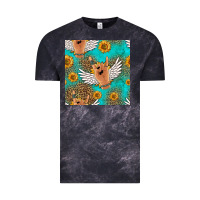 Cloud Black rock n roll hands seamless pattern Vintage Tee - HRA Design Shop
