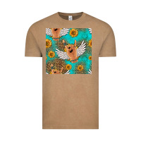Vintage Coffee rock n roll hands seamless pattern Vintage Tee - HRA Design Shop