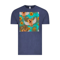 Vintage Denim rock n roll hands seamless pattern Vintage Tee - HRA Design Shop