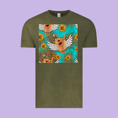 Rock N Roll Hands Seamless Pattern Vintage Tee Designed By Hra Design Shop