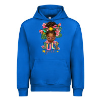 Cobalt July Girl Afro Woman Summer Urban Hoodie - texasbilliewilder