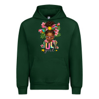 Forest Green July Girl Afro Woman Summer Urban Hoodie - texasbilliewilder