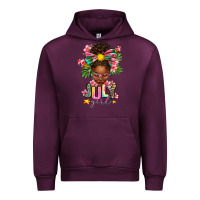 Mauve Wine July Girl Afro Woman Summer Urban Hoodie - texasbilliewilder