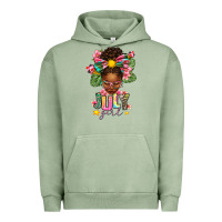 Pigment Oil Green July Girl Afro Woman Summer Urban Hoodie - texasbilliewilder