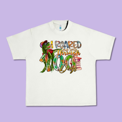 I Roared My Way Through 100 Days Urban Heavy Tee Designed By Racoondesign