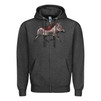 Charcoal Heather Warthog Illustrations Zipper Hoodie - LillyAllenDesigns