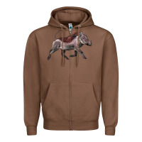 Chestnut Warthog Illustrations Zipper Hoodie - LillyAllenDesigns