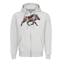 Dove Grey Warthog Illustrations Zipper Hoodie - LillyAllenDesigns