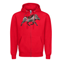 Red Warthog Illustrations Zipper Hoodie - LillyAllenDesigns