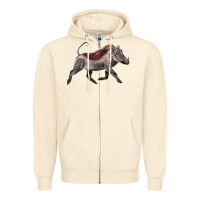 Sandshell Warthog Illustrations Zipper Hoodie - LillyAllenDesigns