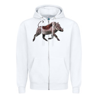 White Warthog Illustrations Zipper Hoodie - LillyAllenDesigns