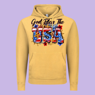 God Bless The Usa Vintage Hoodie Designed By Zillion Design Studio