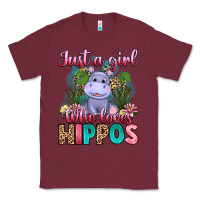 Burgundy just a girl who loves hippos Classic Tee - Artiststas