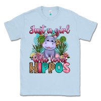 Dusty Blue just a girl who loves hippos Classic Tee - Artiststas