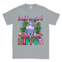 Heather Grey just a girl who loves hippos Classic Tee - Artiststas