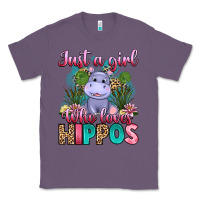 Lavender just a girl who loves hippos Classic Tee - Artiststas