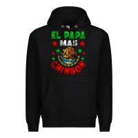 Black El Papa Mas Chingon Mexican Flag Premium Hoodie - LillyAllenDesigns