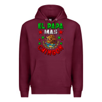 Burgundy El Papa Mas Chingon Mexican Flag Premium Hoodie - LillyAllenDesigns
