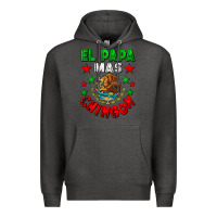 Charcoal Heather El Papa Mas Chingon Mexican Flag Premium Hoodie - LillyAllenDesigns