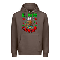 Coffee El Papa Mas Chingon Mexican Flag Premium Hoodie - LillyAllenDesigns