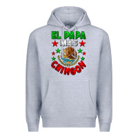 Heather Grey El Papa Mas Chingon Mexican Flag Premium Hoodie - LillyAllenDesigns