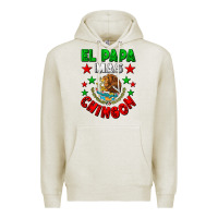 Oatmeal Heather El Papa Mas Chingon Mexican Flag Premium Hoodie - LillyAllenDesigns