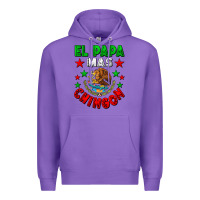 Purple El Papa Mas Chingon Mexican Flag Premium Hoodie - LillyAllenDesigns
