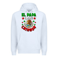 White El Papa Mas Chingon Mexican Flag Premium Hoodie - LillyAllenDesigns