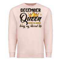 Pale Pink december queen faith and favor living my blessed l Premium Sweatshirt - MaliasSmallBusiness