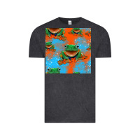 Vintage Black funny frogs seamless pattern Vintage Tee - HRA Design Shop