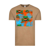 Vintage Coffee funny frogs seamless pattern Vintage Tee - HRA Design Shop