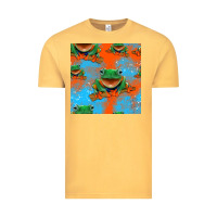 Vintage Mustard funny frogs seamless pattern Vintage Tee - HRA Design Shop