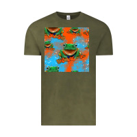 Vintage Olive funny frogs seamless pattern Vintage Tee - HRA Design Shop