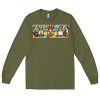 Army Green Fall Gnomes Long Sleeve Tee - Artiststas