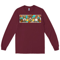Burgundy Fall Gnomes Long Sleeve Tee - Artiststas