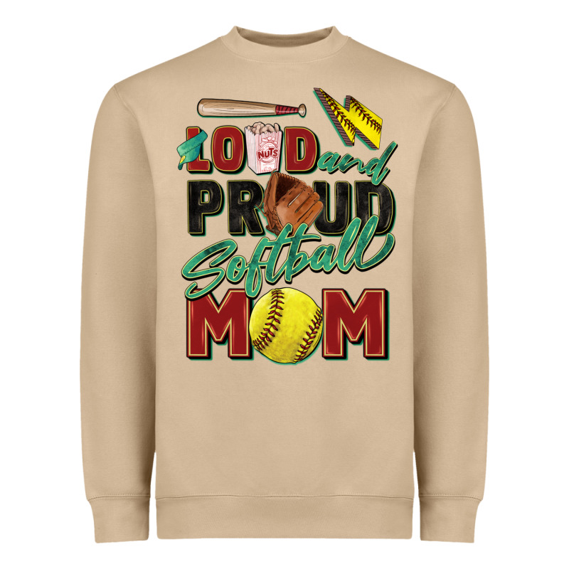 Loud And Proud Softball Mom Heavyweight Sweatshirt by Zillion Design Studio | Teevron