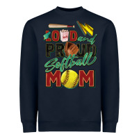 Navy loud and proud softball mom Heavyweight Sweatshirt - Zillion Design Studio