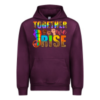 Mauve Wine LGBTQ+ together we rise Urban Hoodie - NancyCooperArtShop