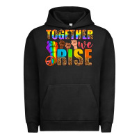 Pigment Black LGBTQ+ together we rise Urban Hoodie - NancyCooperArtShop