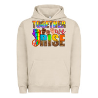Pigment French Oak LGBTQ+ together we rise Urban Hoodie - NancyCooperArtShop
