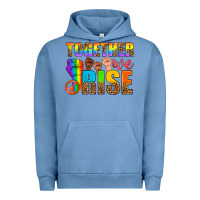 Pigment Pebble Blue LGBTQ+ together we rise Urban Hoodie - NancyCooperArtShop