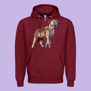 Baby Hyena Illustrations Zipper Hoodie Designed By Lillyallendesigns