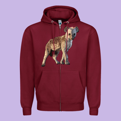 Baby Hyena Illustrations Zipper Hoodie Designed By Lillyallendesigns