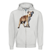 Dove Grey Baby Hyena Illustrations Zipper Hoodie - LillyAllenDesigns