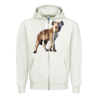 Oatmeal Heather Baby Hyena Illustrations Zipper Hoodie - LillyAllenDesigns