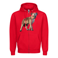 Red Baby Hyena Illustrations Zipper Hoodie - LillyAllenDesigns