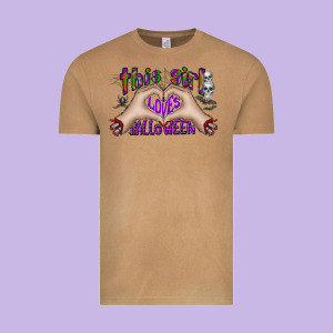This Girl Loves Halloween Vintage Tee Designed By Cowhidedigitalart