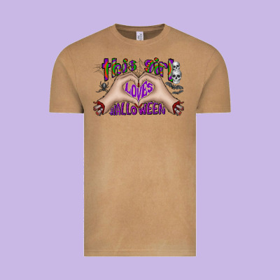This Girl Loves Halloween Vintage Tee Designed By Cowhidedigitalart