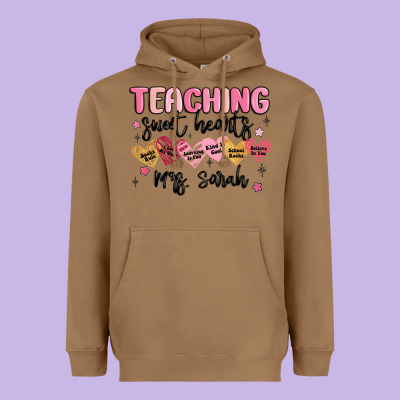 Teaching Sweet Hearts Heavyweight Hoodie Designed By Maliassmallbusiness